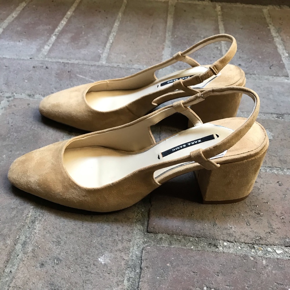 Zara Nude Slingback Heel shoes